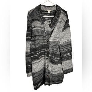 J. Jill Gray Striped Heavy Cardigan